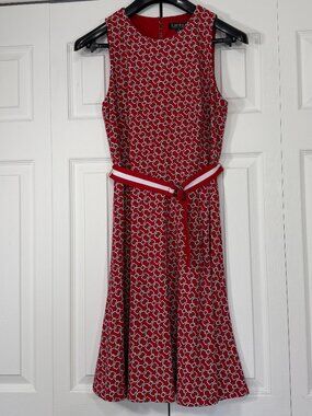 Lauren Ralph Lauren A-Line Dress – Chain Link Print – Size 8